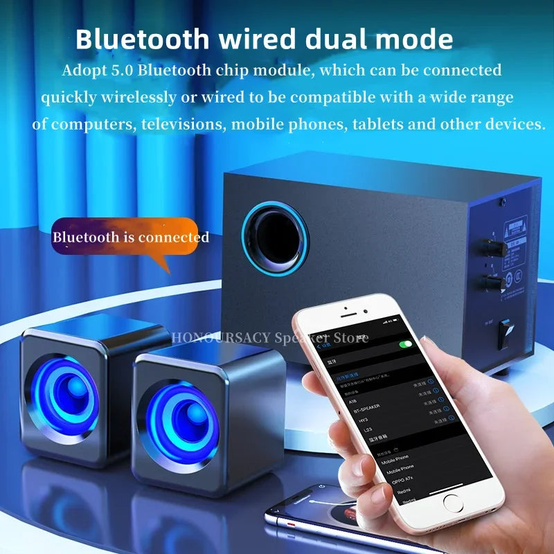 HIFI High Sound Quality Wooden Bluetooth Speaker 360 Stereo Subwoofer Music Center Home Theater Sound System Caixa De SomPara P