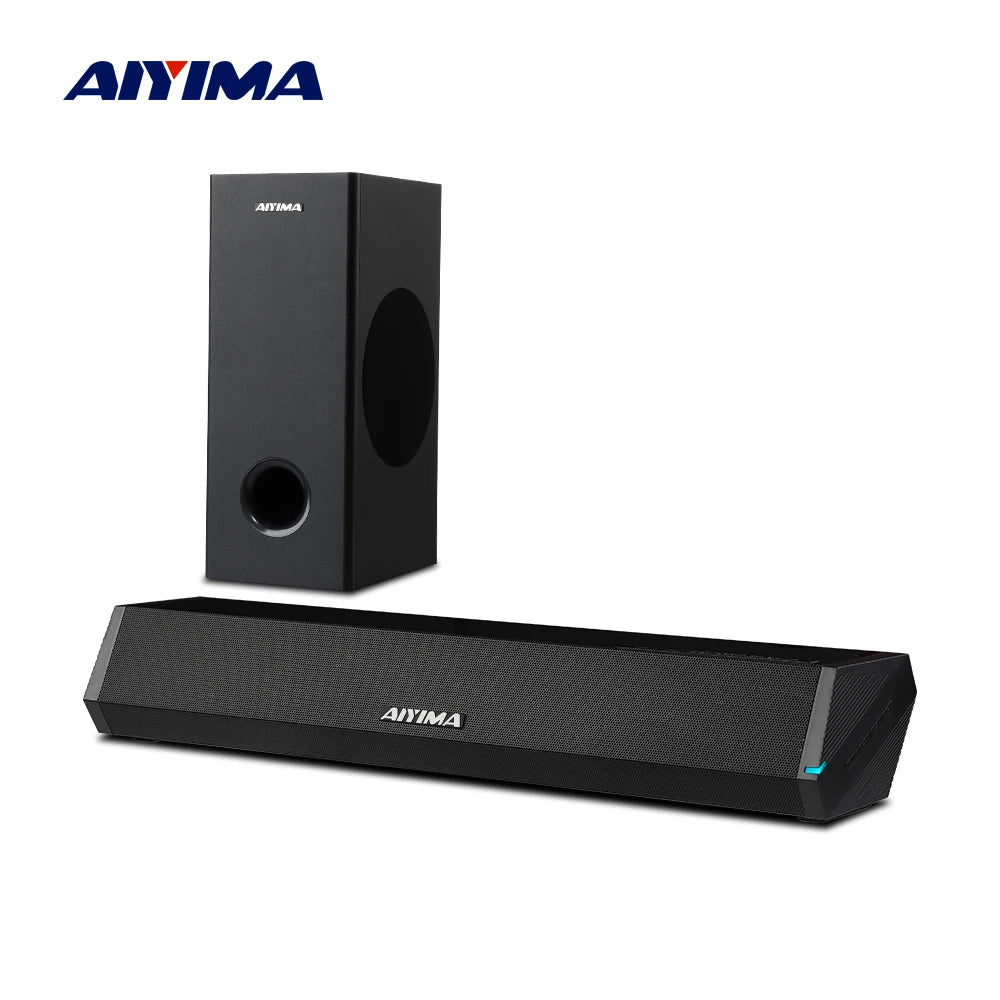 AIYIMA S03D Audio Soundbar With Subwoofer for Home TV Wireless Bluetooth 2.1 Sound Bar HD Surround Sound System for PC Gaming