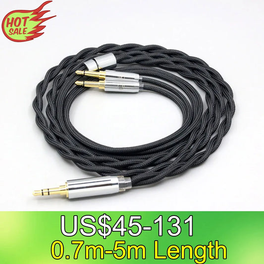 LN008293 Nylon 99% Pure Silver Palladium Graphene Gold Shield Cable for TAGO T3-01 T3-02 Studio Klipsch HP-3 Heritage 3.5mm Pin