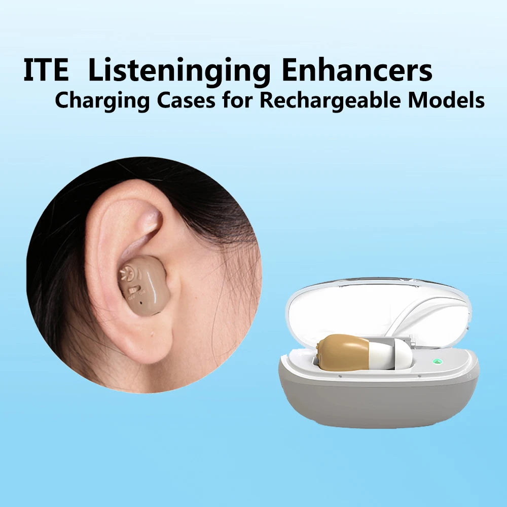 ITE Models Invisible Rechargeable Single Earphones Enhanced Listening Noise Reduction Mini Magnetic Earbuds for Elderly Gifts