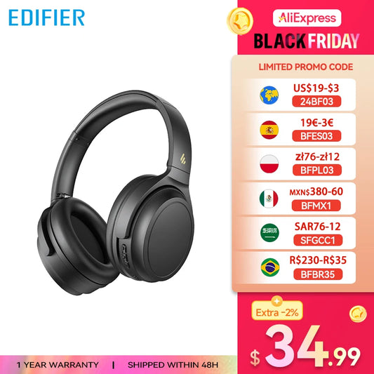 Edifier WH700NB Active Noise Cancelling Wireless Headphones Bluetooth 5.3 Multipoint Connection Foldable Earphones 68H Playback