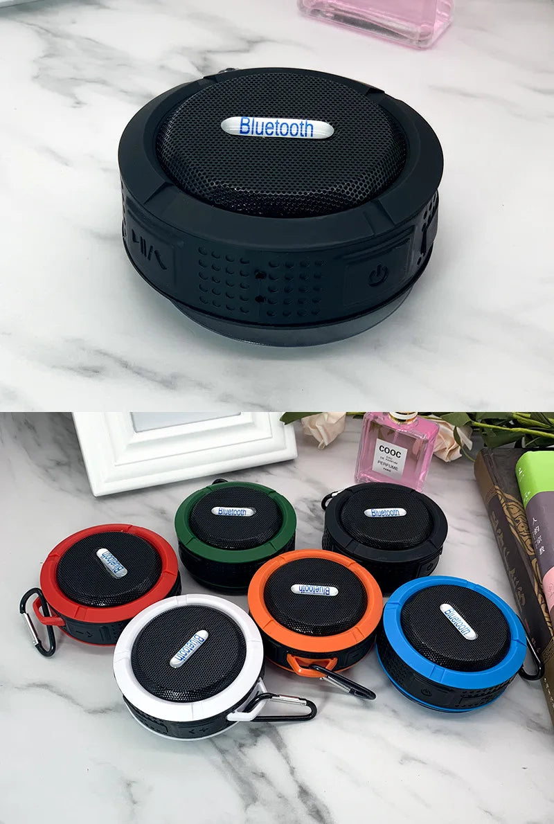 Bluetooth Speaker Wireless Waterproof Suction Cup Outdoor Sports Sound Box Mini Subwoofer for Shower Car Smart Phone MIC TF C6