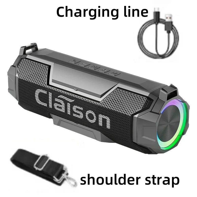 200W High-Power Wireless Bluetooth Speaker Outdoor Portable Subwoofer Dual Speakers RGB Colorful Lights Waterproof Sound System