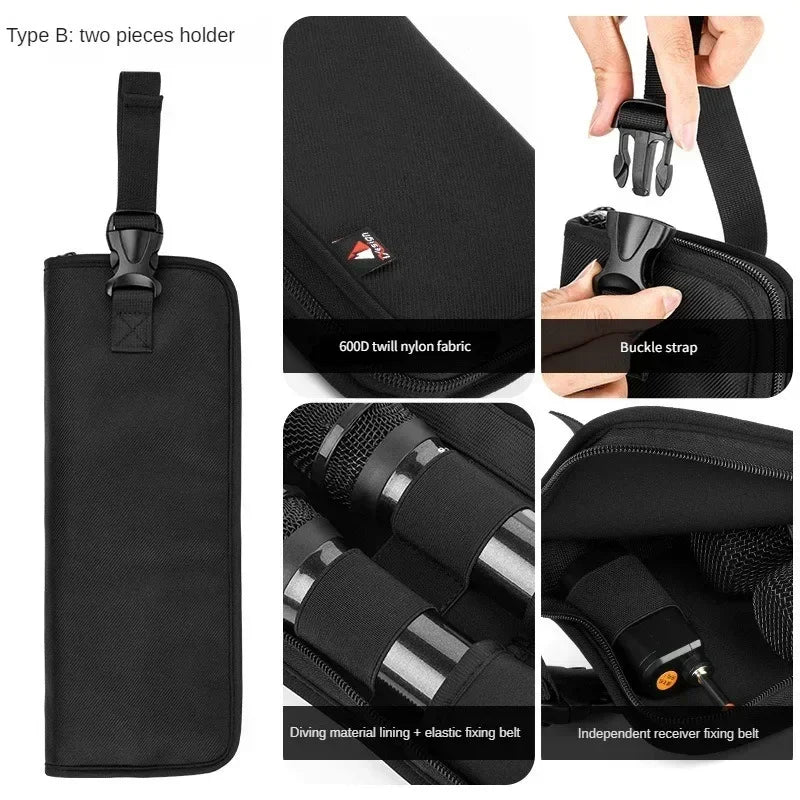 Microphone Storage Bag for JBL Partybox Encore Essential/110 Transmitter Bag Portable Bose S1 Pro K Song Travel Carrying Case