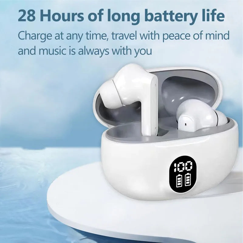 2024 New ENC Noise Cancelling Bluetooth Headset Long Battery Life Low Latency Power Display Touch Sports Stereo Earbuds