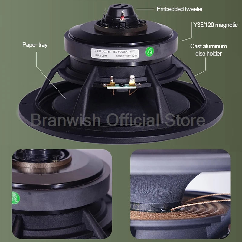 6.5 Inch Subwoofer Speaker Passive Bookshelf HiFi 2.0 Coaxial Speaker Surround Sound Box Desktop Speaker Sound Box Power Speaker