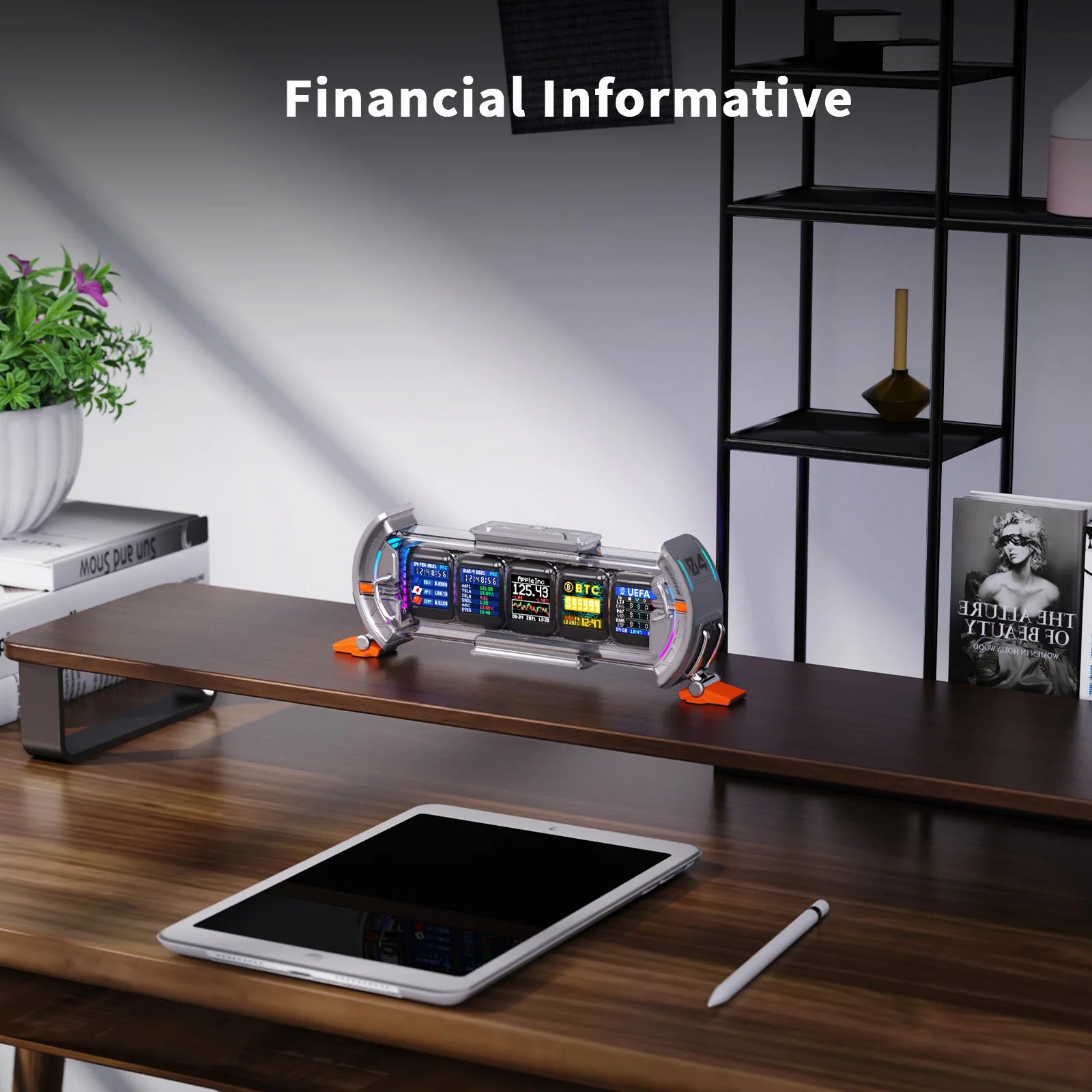 Divoom Times Gate Gaming Room Setup Digital Clock With Smart APP Control, WiFi Connect, RGB LED Display, Office Decor Cyberpunk