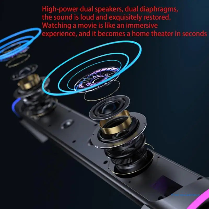 3D Surround Soundbar 5.0 Speaker Computer Speakers Stereo Subwoofer Sound Bar for Laptop PC Theater Aux DropShipping