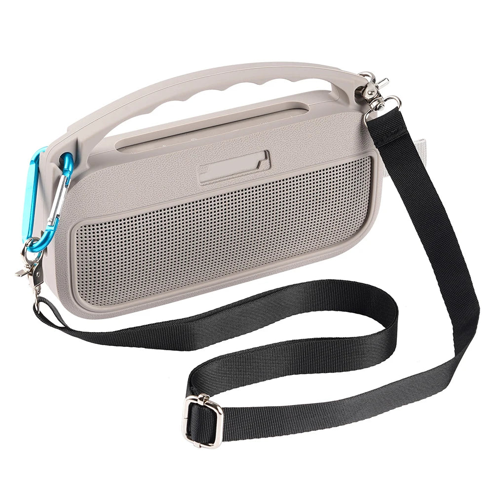 Silicone Cover Case With Handle & Shoulder Strap Travel Protective Carrying Pouch for Bose SoundLink Flex 2nd Gen Accessories