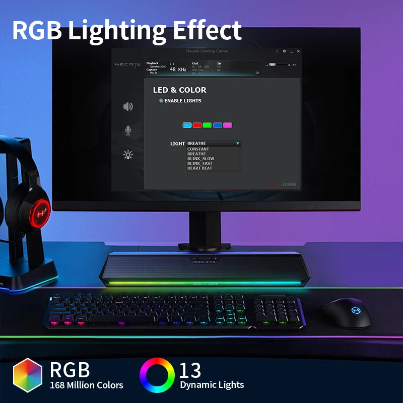 Edifier G1500 Bar Desk Soundbar Mini Speakers 7.1 Surround Sound Bluetooth 5.3 + USB-A Dual Mode Connection With Microphone