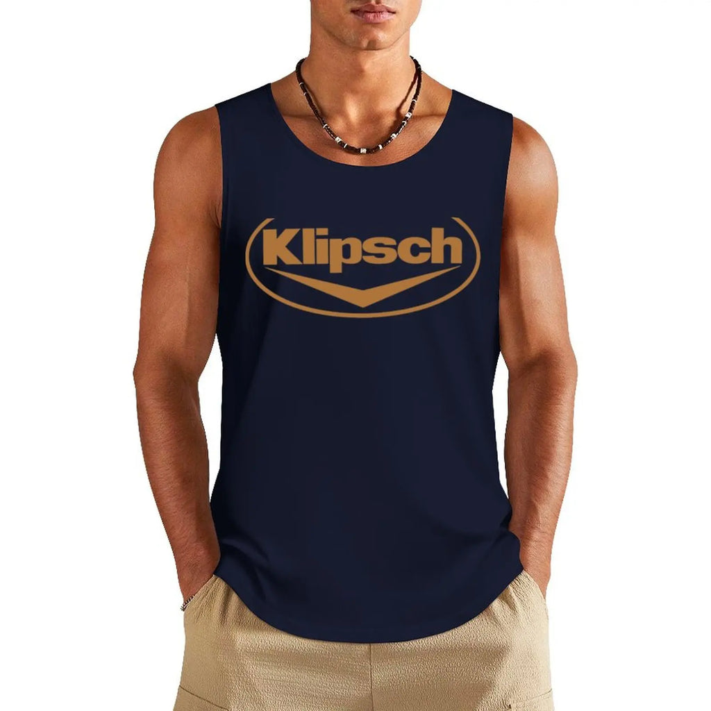 Best Selling Klipsch Logo Tank Top Fitness Clothing for Men Basketball Clothing Top Gym Wear Men