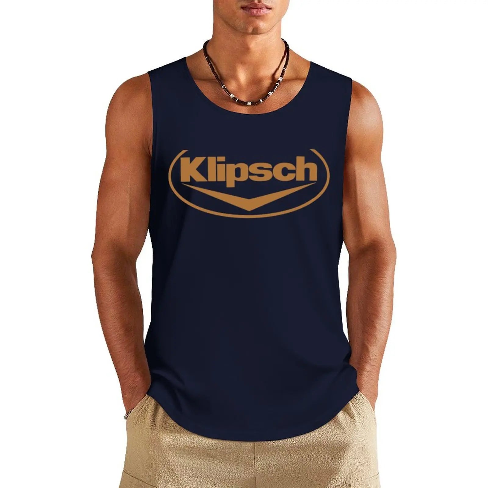 Best Selling Klipsch Logo Tank Top Fitness Clothing for Men Basketball Clothing Top Gym Wear Men