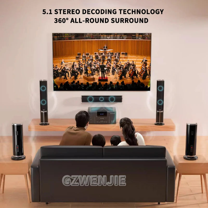 8 Inch High Power TV Living Room KTV Bluetooth 4.0 Speaker Stereo Sound Subwoofer Speaker 5.1 Home Theater System Audio Set 4Ω