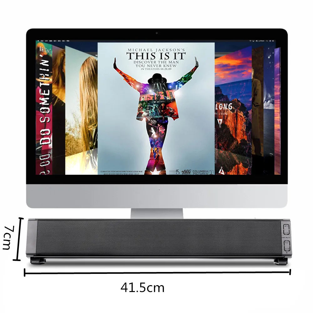 HYASIA 20W Portable Soundbar Bluetooth CP TV Speaker Wireless Stereo TF Subwoofer Column 2 Sound Effects QE Treble/Bass Adjust