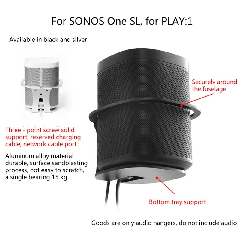 Wall Mount Bracket Aluminum Alloy Stand Holder for SONOS One SL/PLAY:1 Sound Speaker Sturdy Metal Rack Drop Shipping