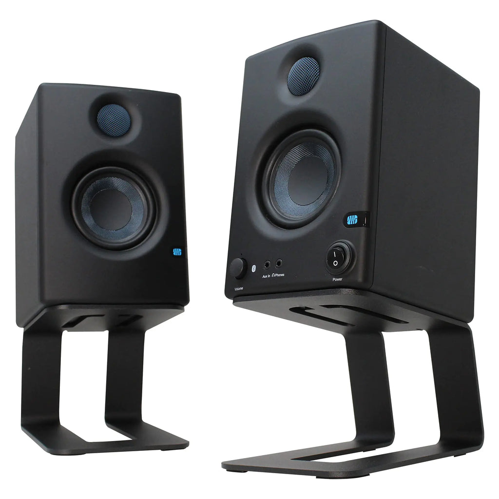 HumanCentric Desktop Speaker Stands Pair for Desk Speakers Studio Speaker Riser Medium and Small Bookshelf Speakers Studio Monitor Stand Computer Gaming Desk Speaker Stand (Black)