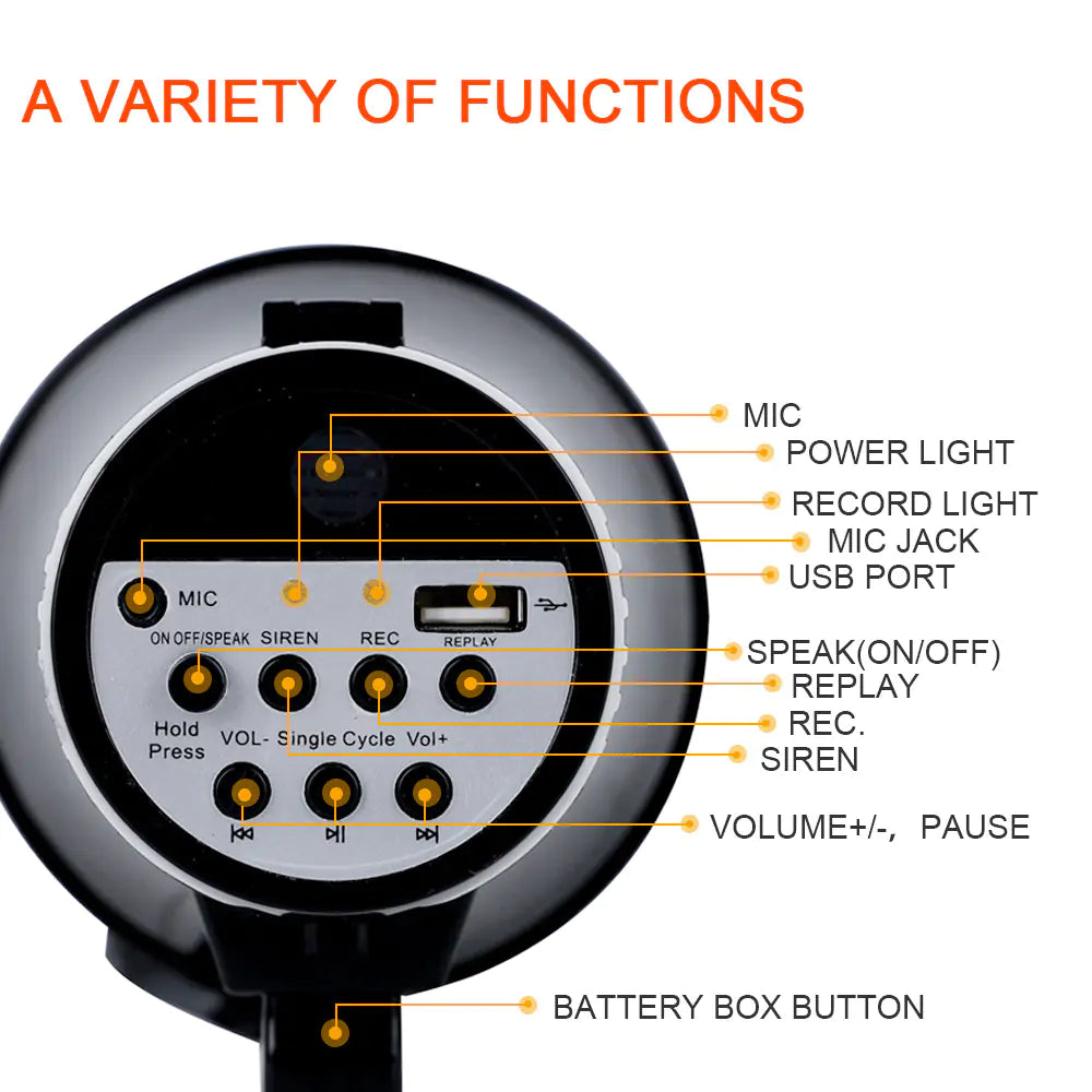35W USB Handheld Speaker with Recording and Alarm