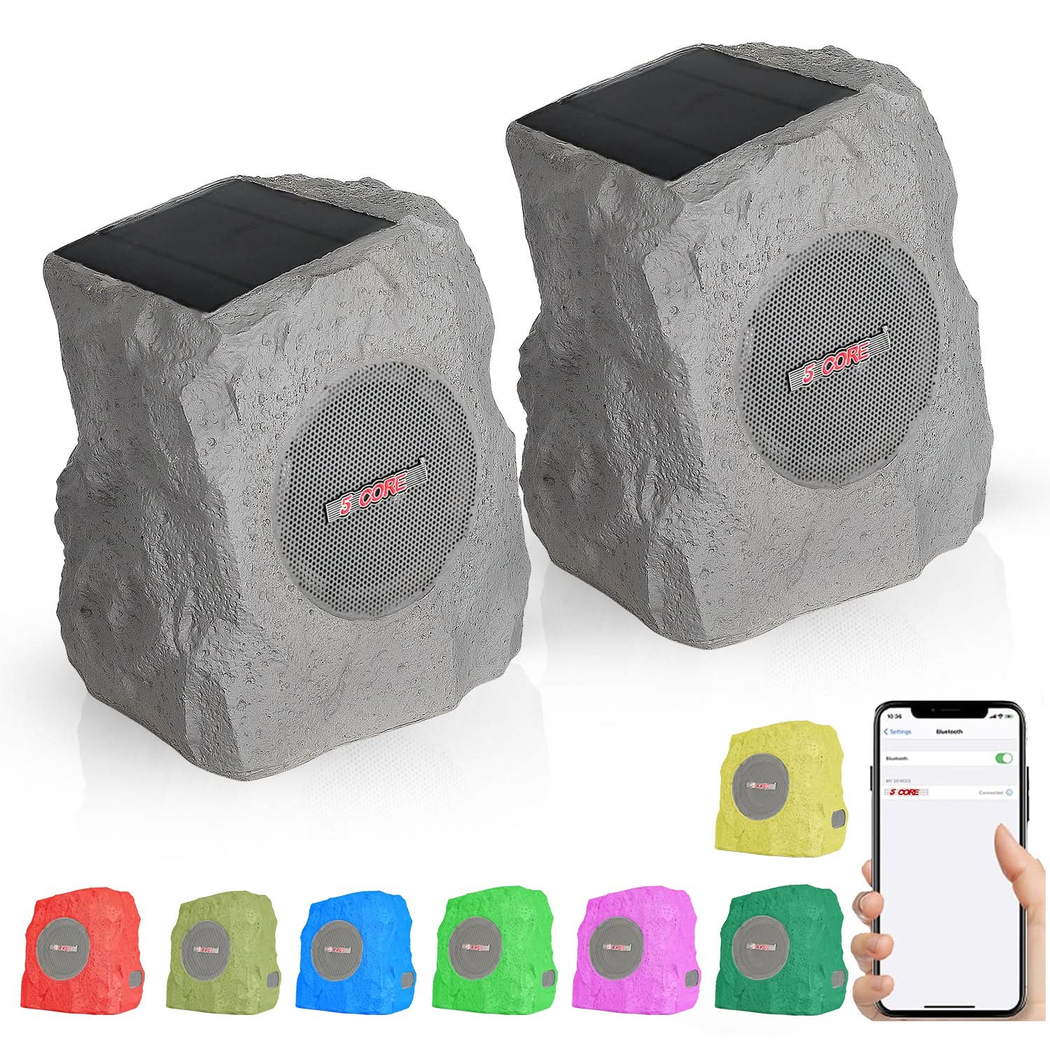 5Core Outdoor Wireless Speakers Bluetooth Rock Waterproof Linkable TWS