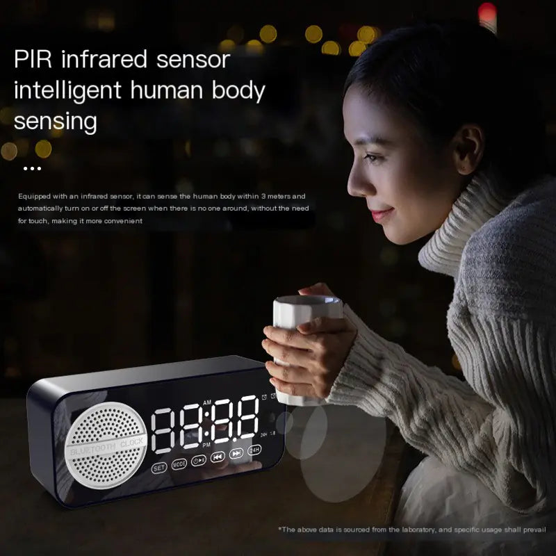 Bluetooth Clock Speaker with Alarm and Radio for Students