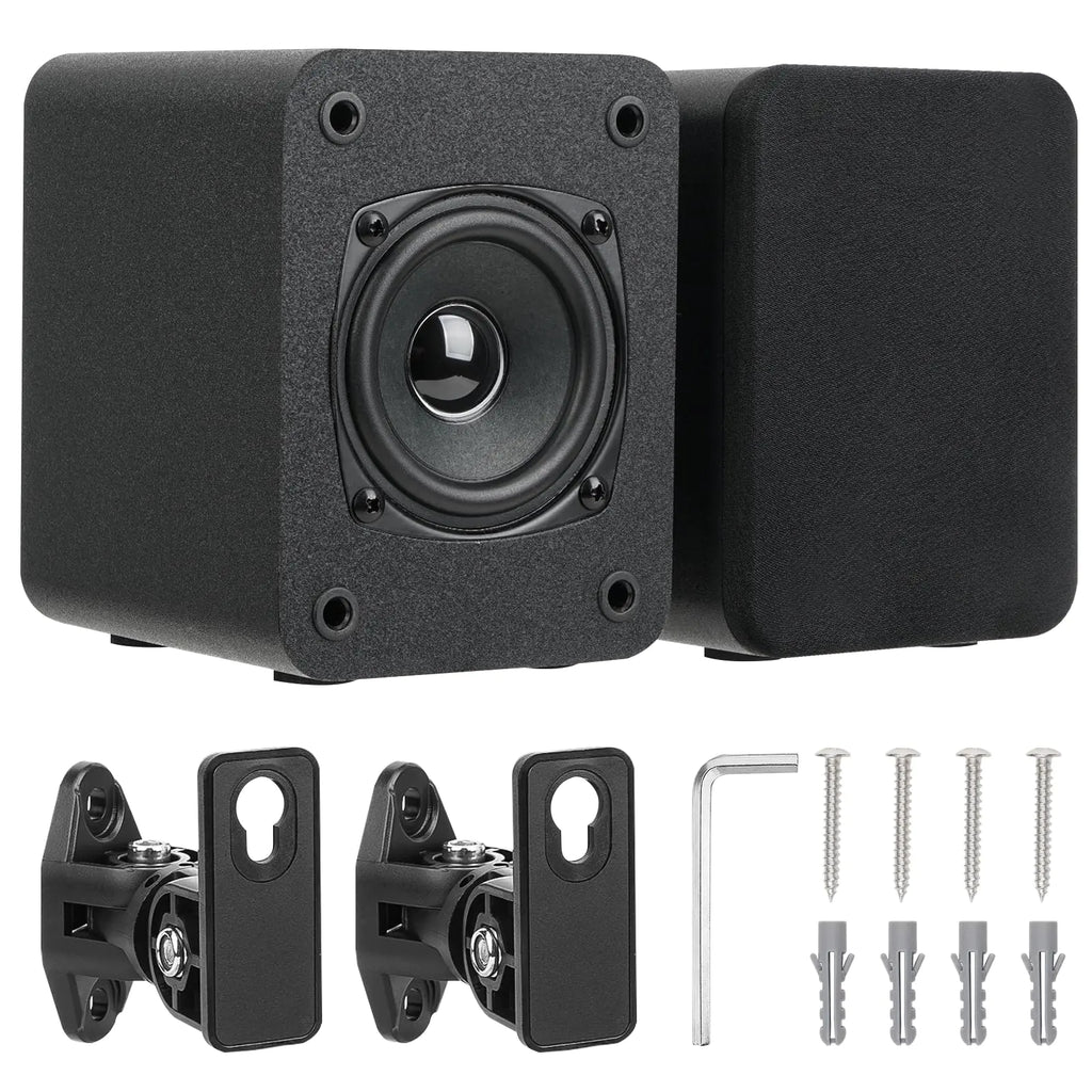 Saiyin Wall Mount Passive Speakers Indoor Rear Surround Sound Speakers Stereo Speakers for Midrange & High-Frequency Passive Bookshelf Speakers for Home Theater Receiver or Amplifer Required