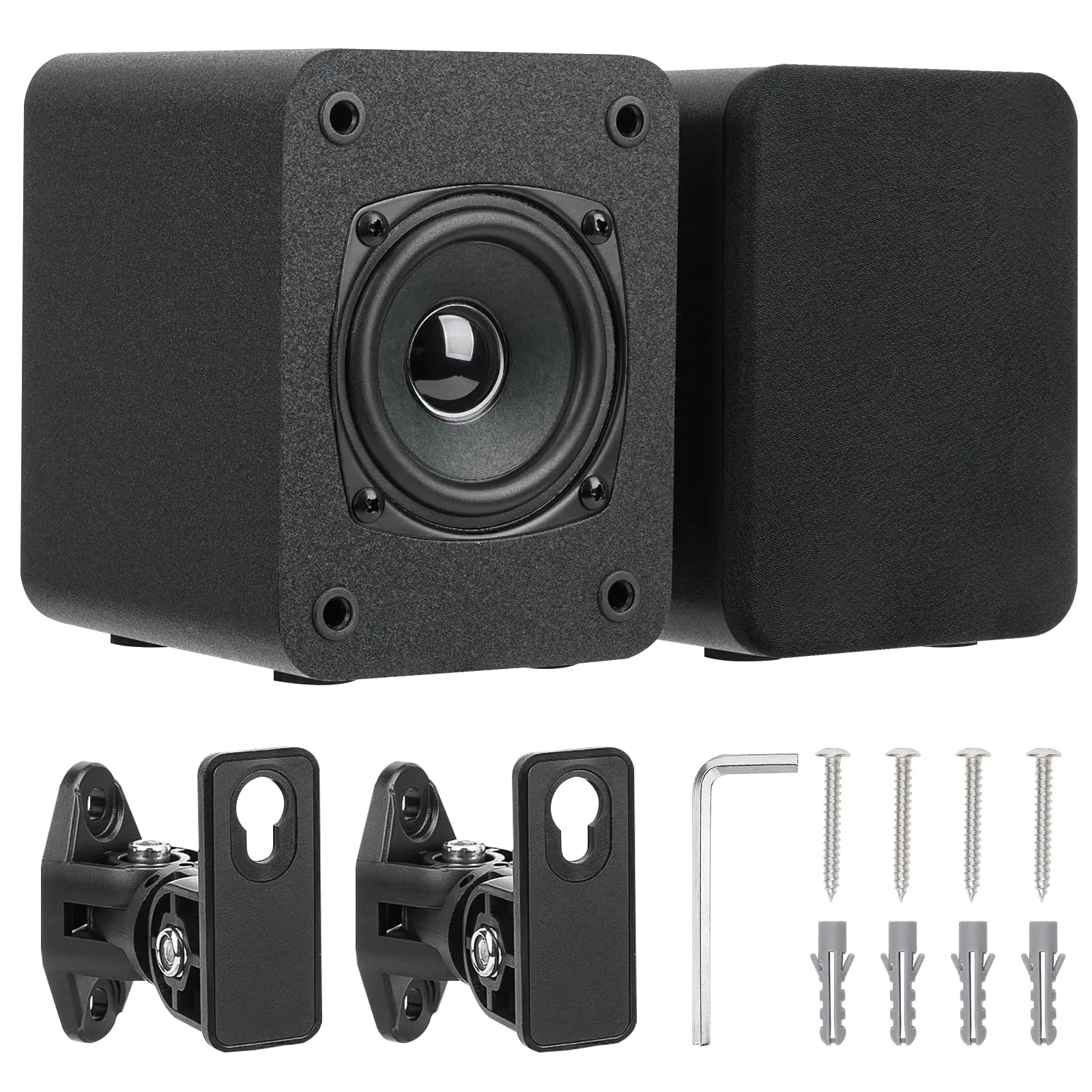 Saiyin Wall Mount Passive Speakers Indoor Rear Surround Sound Speakers Stereo Speakers for Midrange & High-Frequency Passive Bookshelf Speakers for Home Theater Receiver or Amplifer Required
