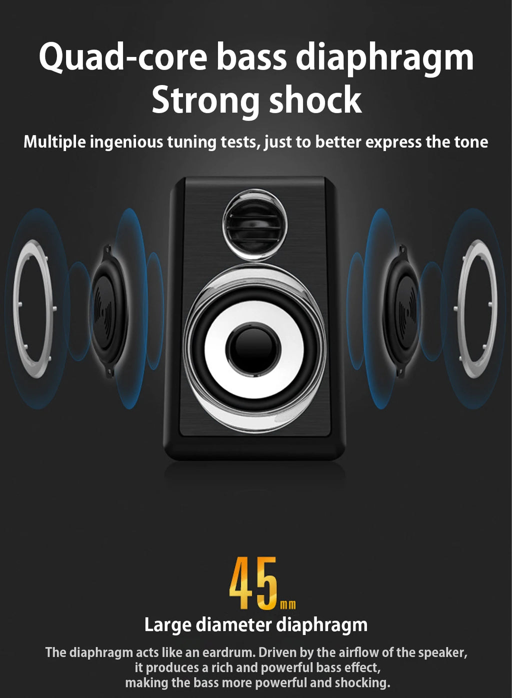 Computer Stereo 1 Pair USB+AUX Wired Computer Speakers Bass