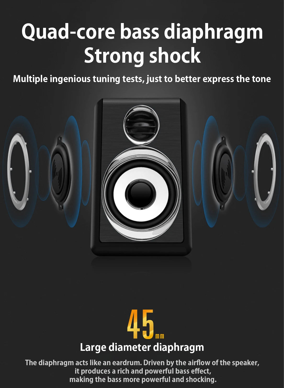 Computer Stereo 1 Pair USB+AUX Wired Computer Speakers Bass