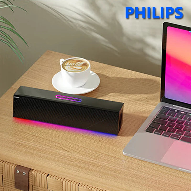 Choice Philips SPA3810 Bluetooth Wired Computer Speakers RGB Music High Power Subwoofer Stereo Surround Desktop Gaming Sound Box