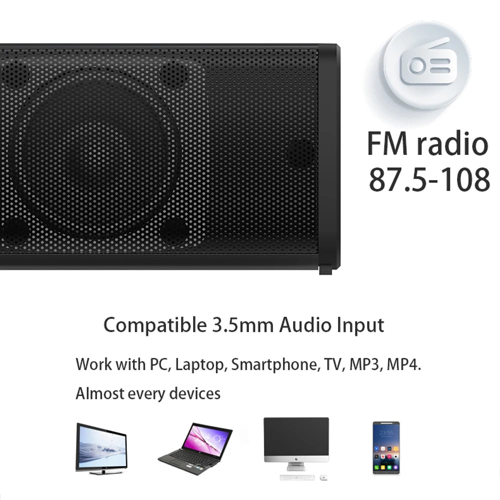 TV Speaker Wireless Bluetooth Speaker Separated Sound Bar Music Center Column for Computer Subwoofer for TV With Fm Radio TF AUX
