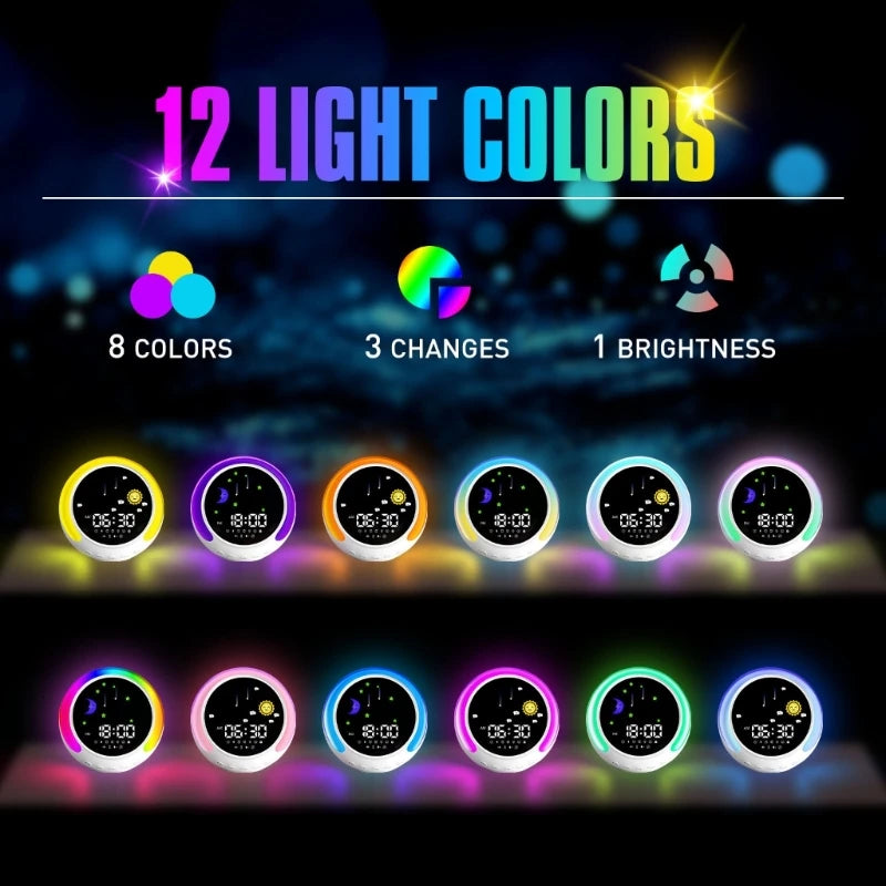 K5 AI  Bluetooth-Compatible Speaker Tabletop Alarm Clock With Colorfu LED Drop Shipping