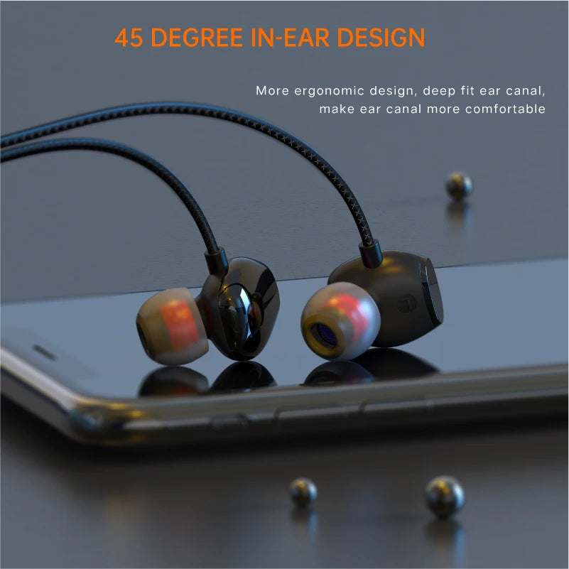 Somic Tone Earphone 1.2 M Earphones Wired 3.5mm With Mic for Sports Heavy Bass Headset Wired Earphones