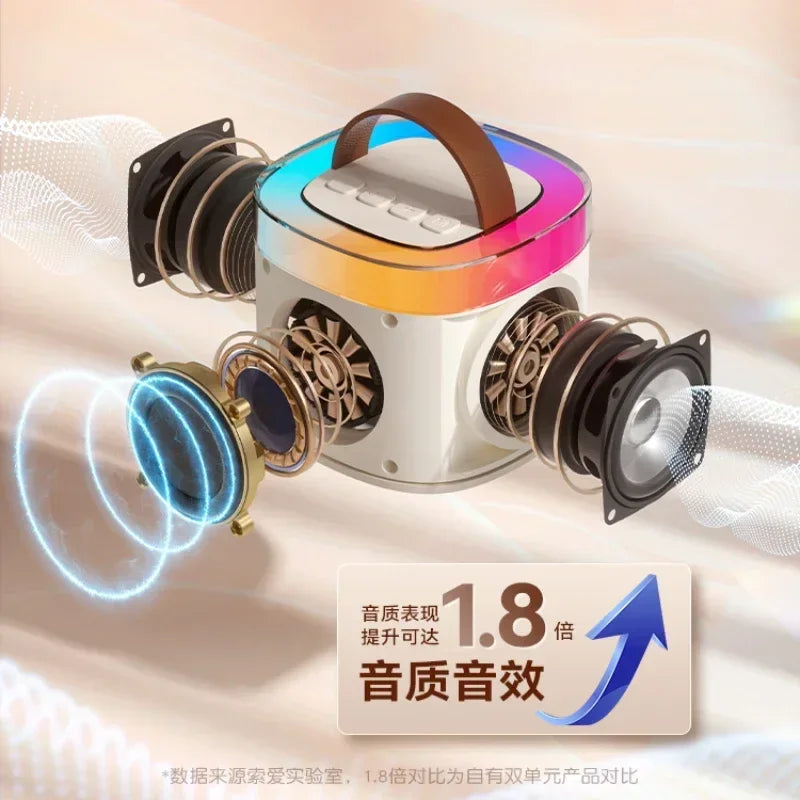 SOAIY SK2 Wireless Bluetooth Speaker With Microphone AI Voice Control for Small Family Gatherings Indoor Picnic Gaming Speaker