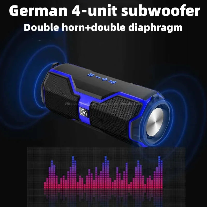 200W Ultra High Power Bluetooth Speaker Outdoor Portable Wireless Bluetooth Speaker Card Waterproof Bass Speaker TF Card