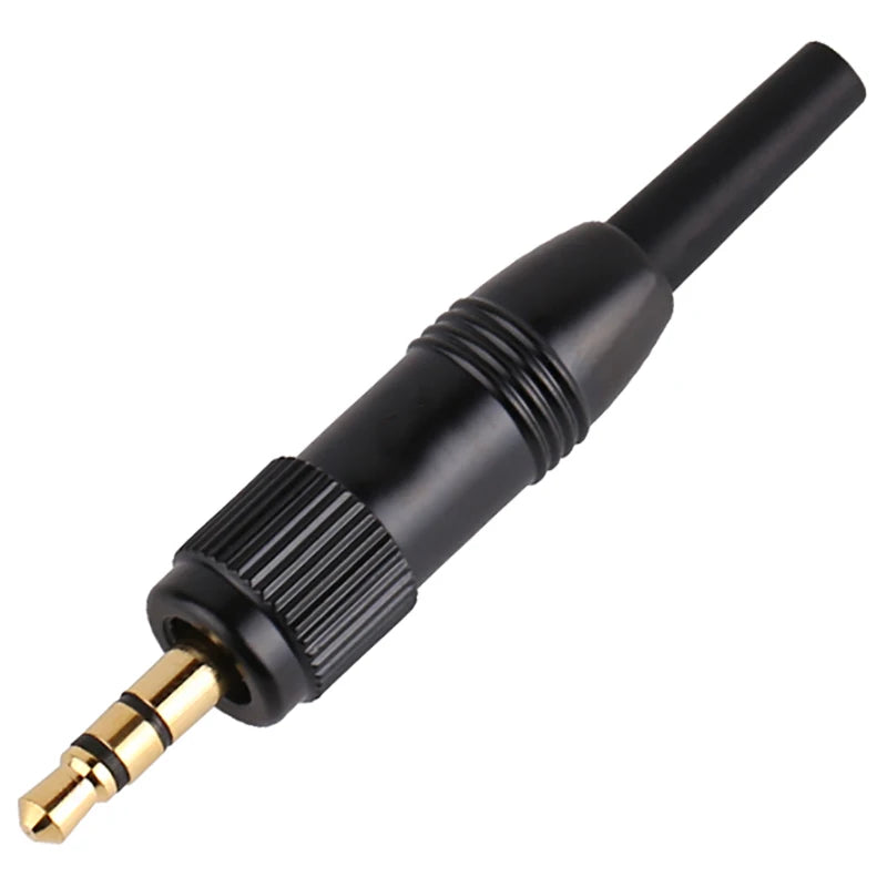 PURELINE Black 3.5 Mm 1/8" Stereo Screw Audio Lock Connector for Sennheiser SonyD11/V1/P03 Microphone Spare Plug Adapter