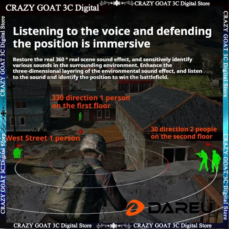 DAREU EH722 Wired Headphones RGB Desktop Laptop Headwear E-Sports Noise Cancelling Gaming Earphones,High Definition Microphone