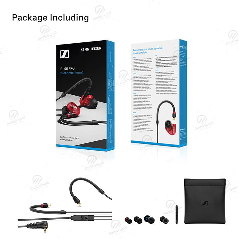 Sennheiser IE 100 PRO 10MM Dynamic HiFi Sound In-Ear Wired Headphones Detachable Head Cable Music Headphones Sound Insulation