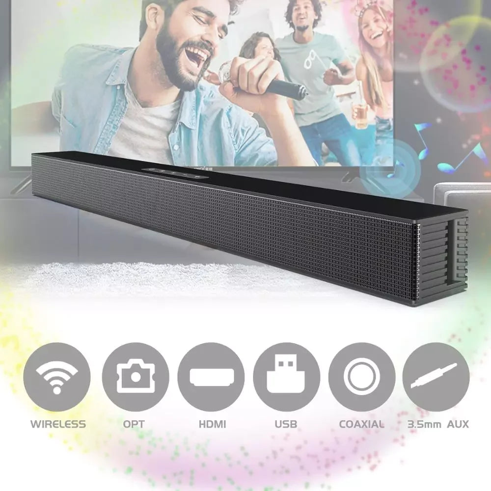 BS-18 Wireless Bluetooth Soundbar Stereo Speaker Home Surround Home Theater TV Sound Bar Subwoofer Music Player With Aux TF Card