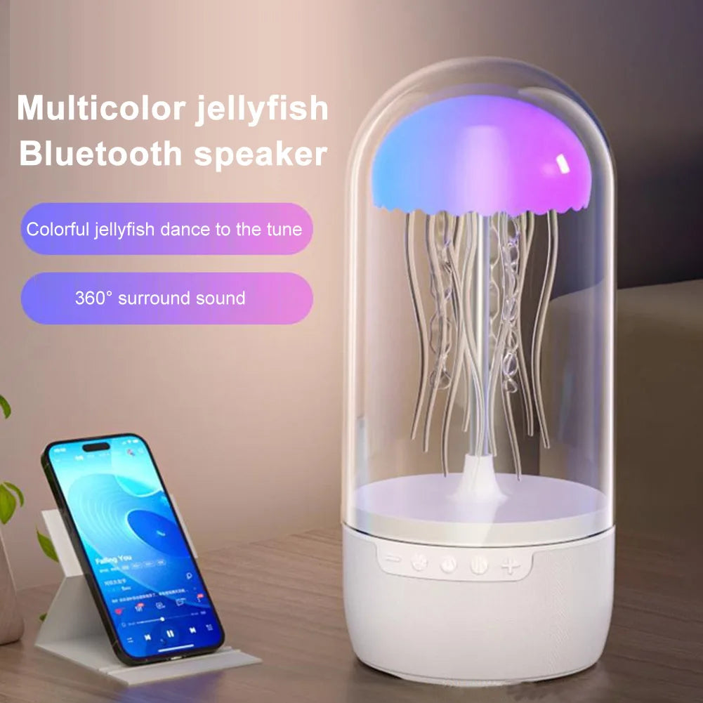 Creative Colorful Jellyfish Lamp With Bluetooth-Compatible Speaker 1800mAh Sports Jellyfish Speaker With Lights Atmosphere Light