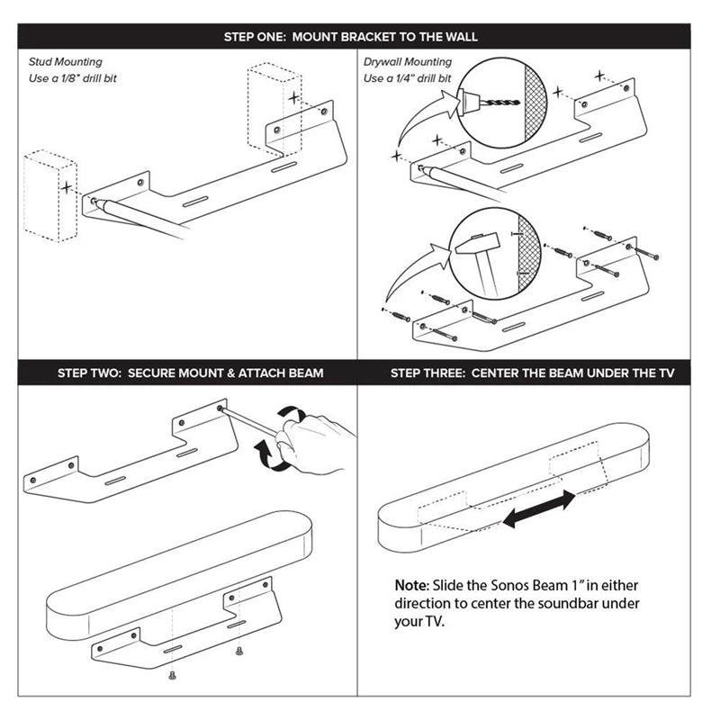 Speaker Wall Mount Bracket Soundbar Wall Mount Strong Load-Bearing Floating Holder for SONOS Beam Gen1 Gen2 Sound Bar Durable