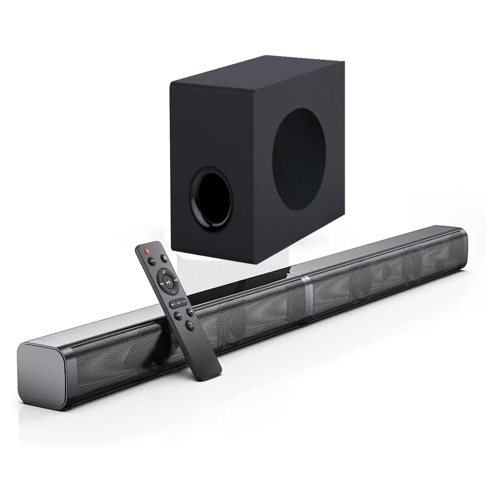 80W TV SoundBar 2.1 Bluetooth Speaker 5.0 Home Theater System 3D Surround Sound Bar Remote Control With Subwoofer for TV