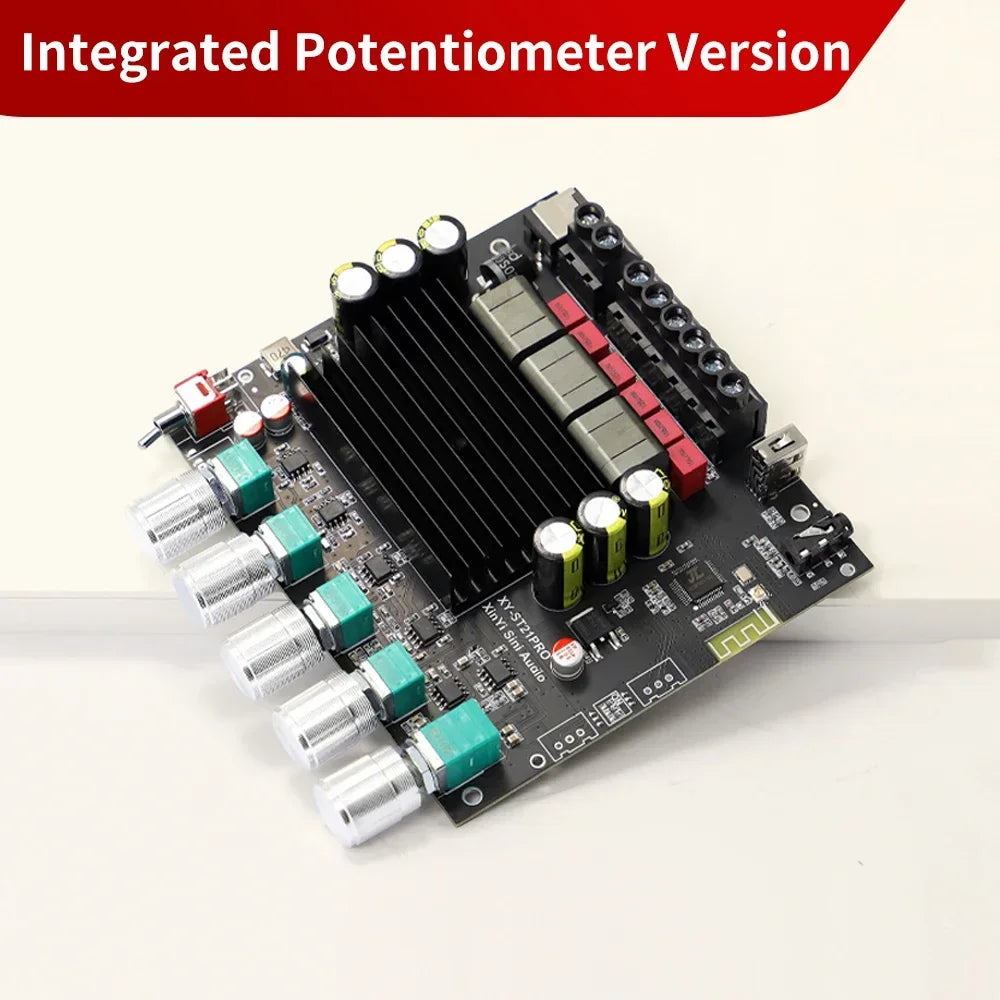 2*100W+200W TPA3221 Bluetooth Power Amplifier Board 2.1 Ch Class D USB Sound Card Subwoofer Theater Audio Stereo Equalizer Amp