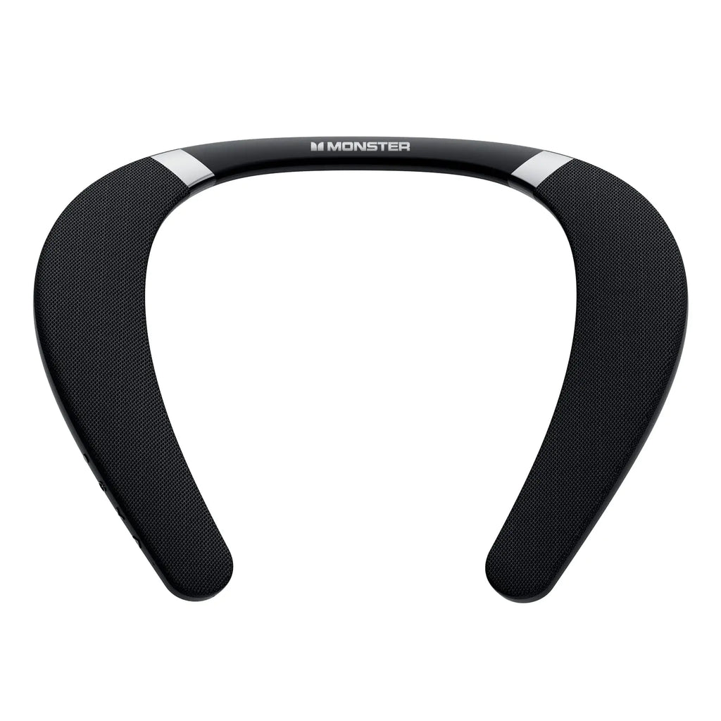 Monster Boomerang Neckband Bluetooth Speaker Wireless Wearable Speaker Portable Speaker and 12H Playtime IPX7 Waterproof Neck Speaker True 3D Stereo Sound for Home Sport Outdoor Black
