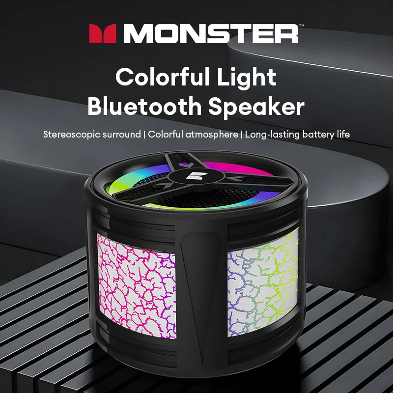 Monster X100 5.4 Portable Colorful Light Bluetooth Speaker Stereo Surround Wireless Bluetooth Speakers Audio Player Loudspeaker