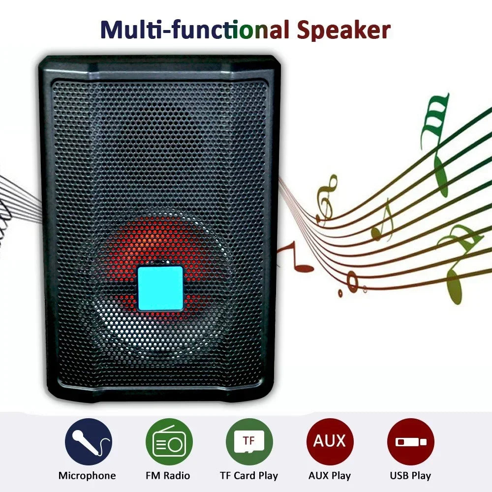10W Bluetooth Speaker 8 Inch Portable Sound Box Subwoofer Wireless Fm Radio 3D Stereo Karaoke Column Support Remote Control Mic