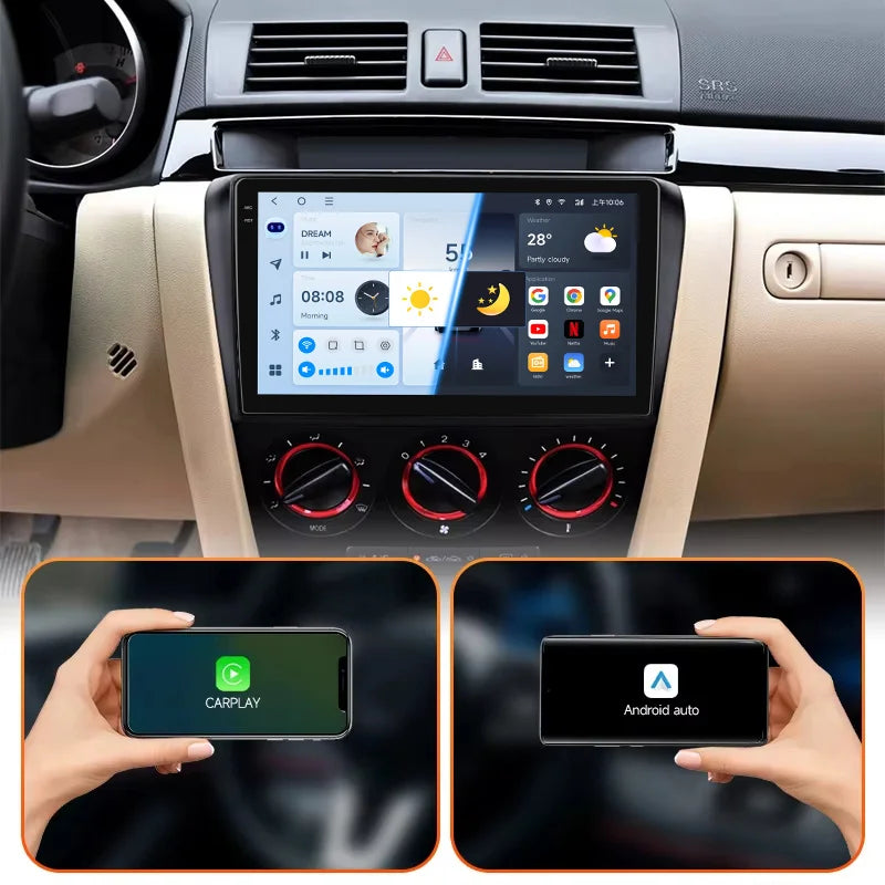 2 Din Android 12 for Mazda 3 2004-2009 Car Radio Multimedia Player Stereo Navigation With BOSE Carplay Speakers Head Unit Video