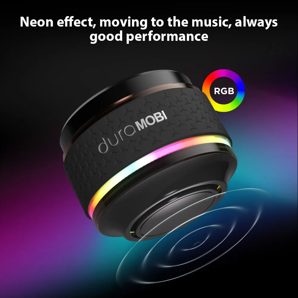 duraMOBI Bone Conduction Wireless Speaker Mini Sound Box With Magnetic BT Speaker RGB Color Neon Light Effects Music Player