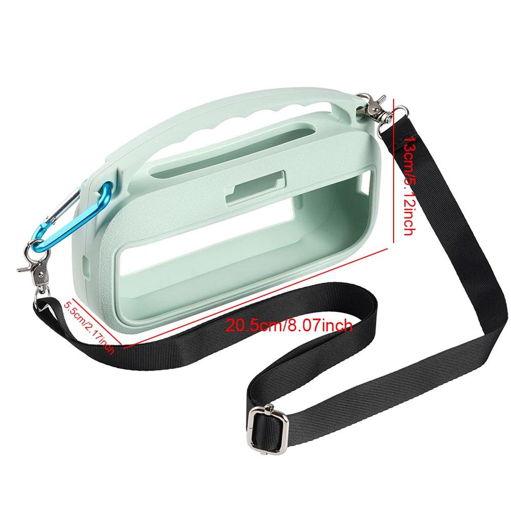 Silicone Cover Case With Handle & Shoulder Strap Travel Protective Carrying Pouch for Bose SoundLink Flex 2nd Gen Accessories