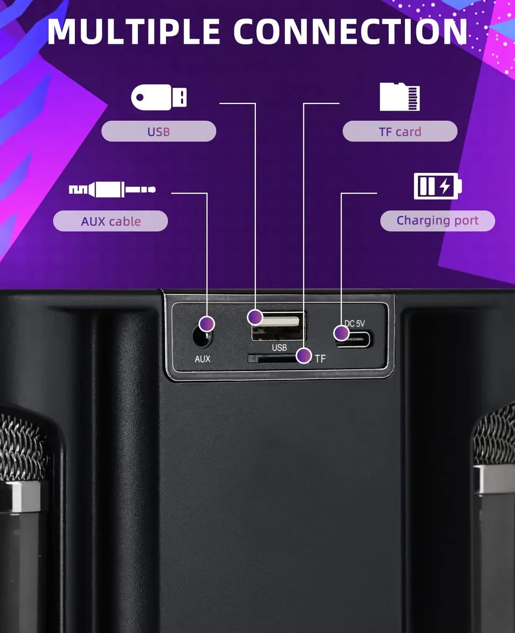 KTV Wireless Bluetooth Speaker All-In-One Machine, Home KTV Sound Set, Dual Microphone Portable Party Multifunctional Speakers