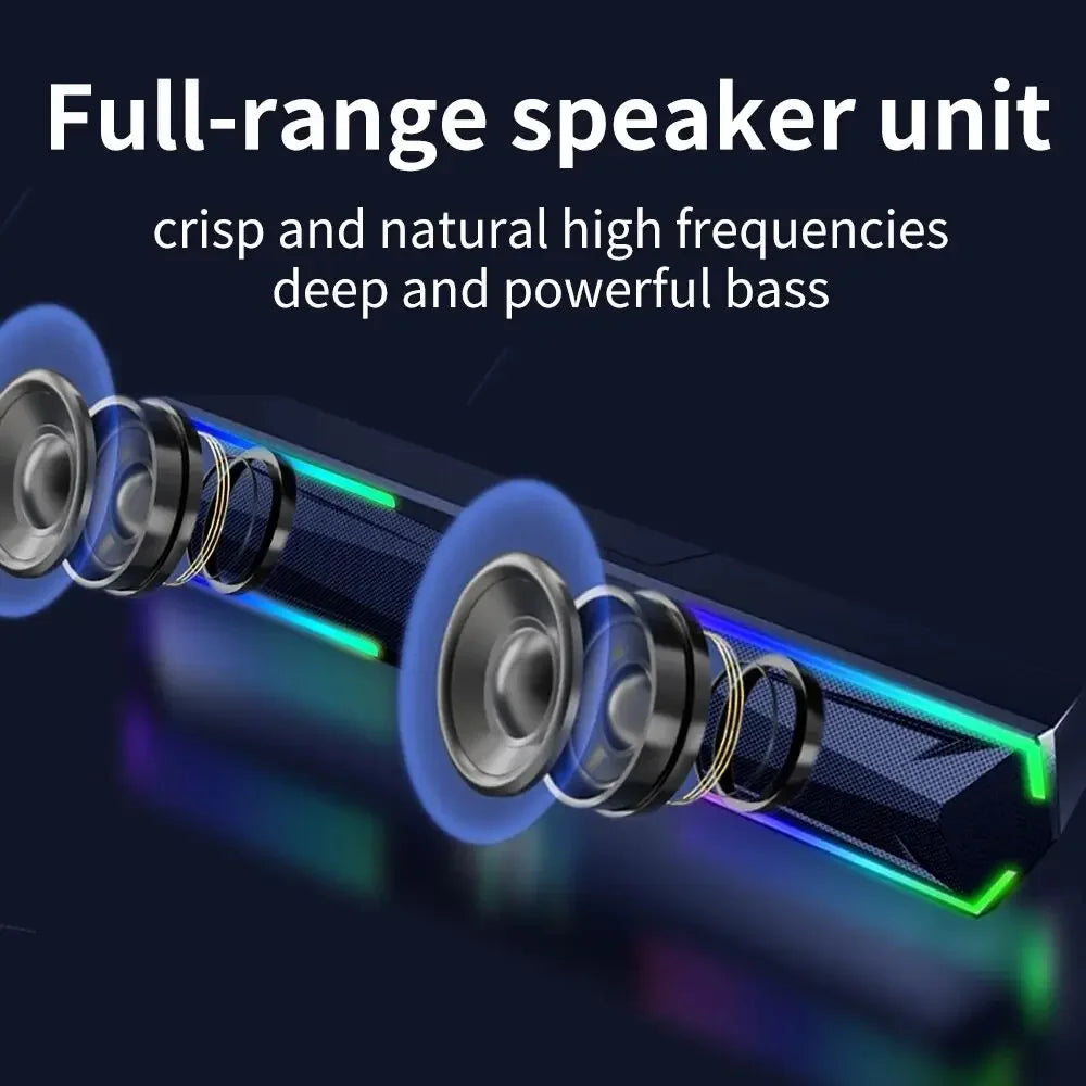 3D Computer Speakers Bluetooth 5.0 Wired Loudspeaker Surround Soundbar Speaker Stereo Subwoofer Sound Bar for Laptop Notebook PC