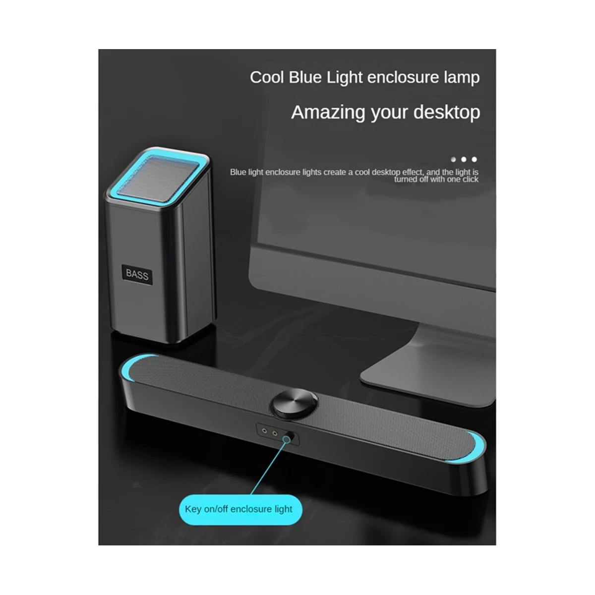 3D Computer Speakers AUX Bluetooth Wired Loudspeaker Surround Soundbar Speaker Stereo 2.1 Subwoofer Sound Bar